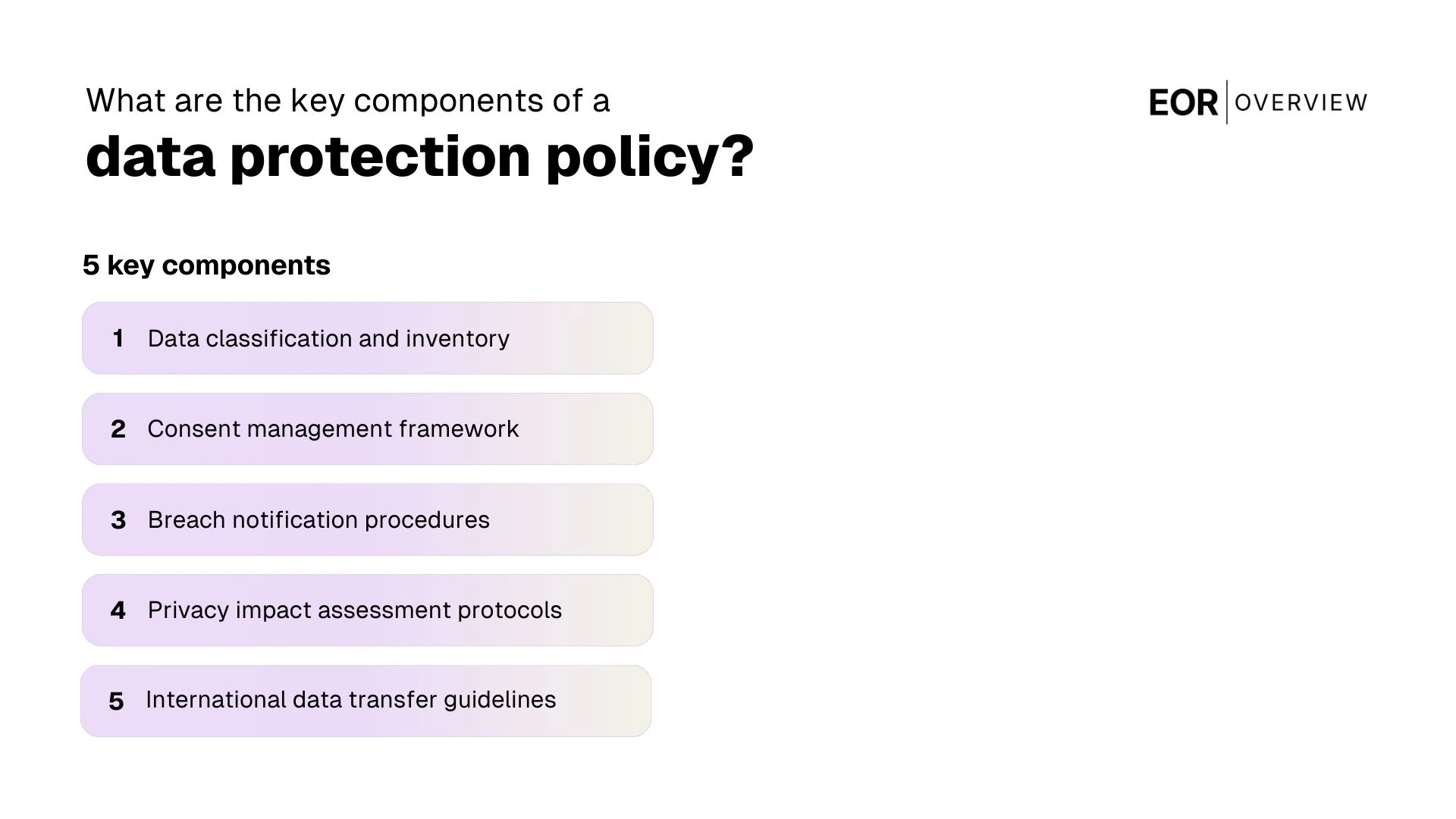 The Key Components of Data Protection Policy