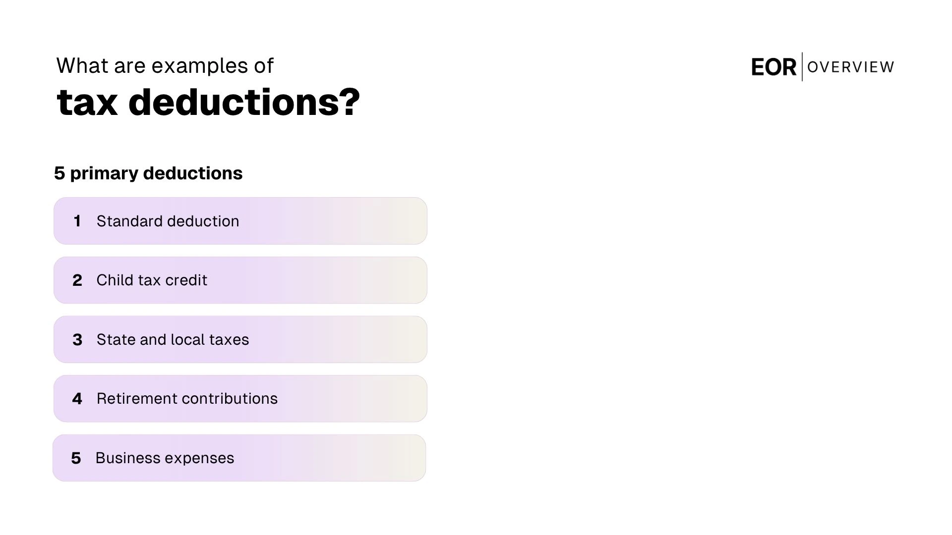 Examples of Tax Deductions