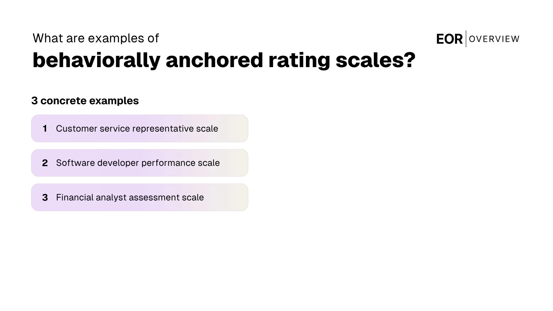 Examples of behaviorally anchored rating scales