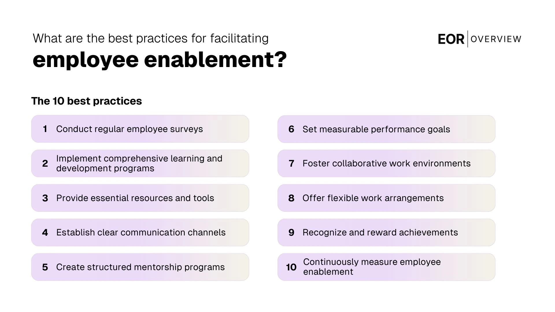 Best Practices for facilitating Employee Enablement