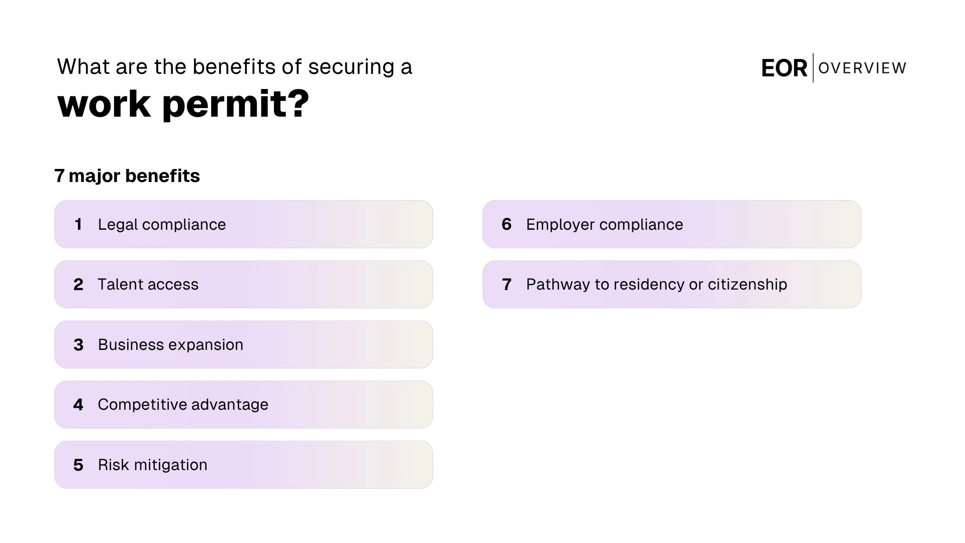 Benefits of getting a work permit