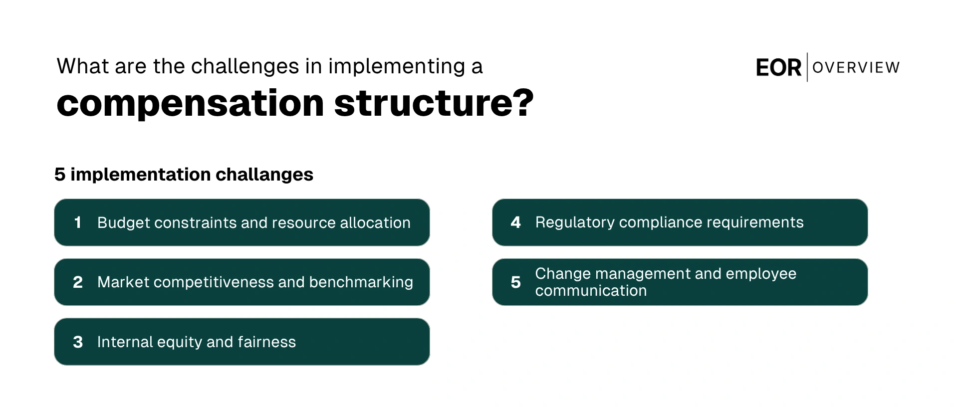 compensation structure challanges