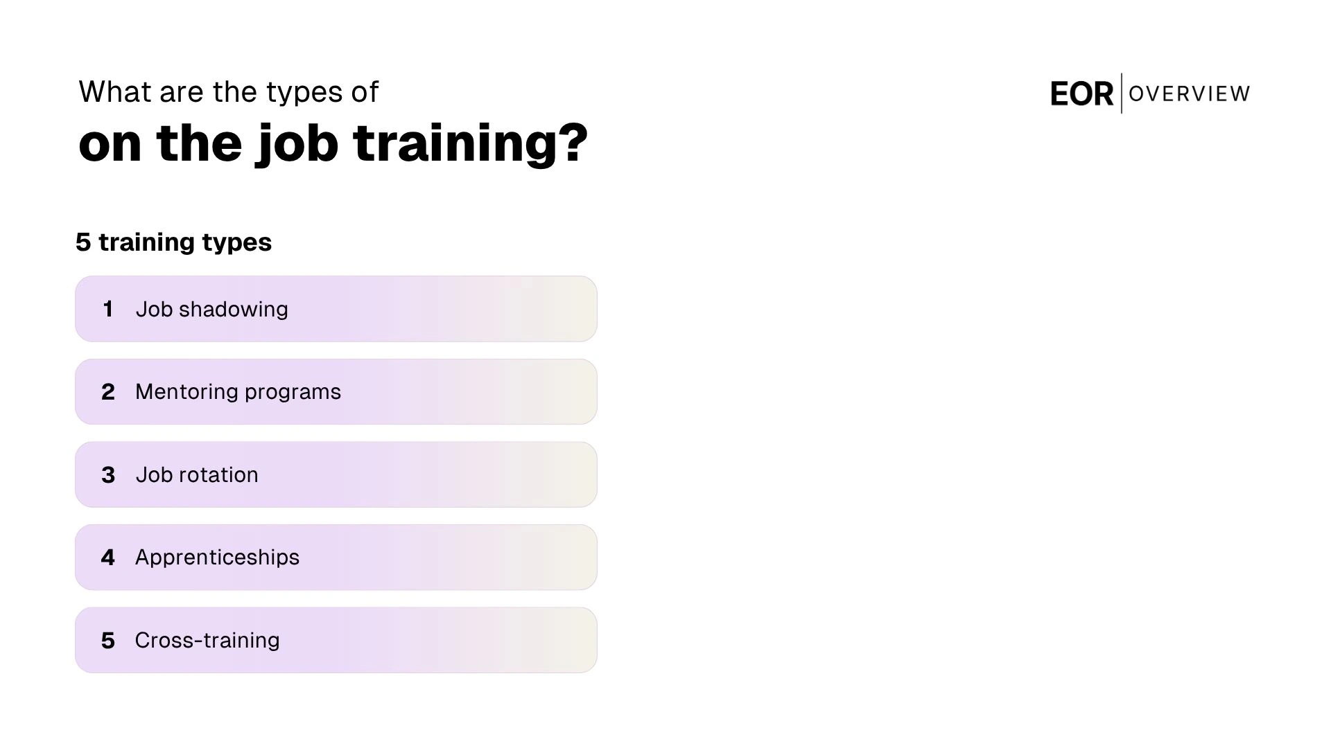 Types of On-The-Job Training