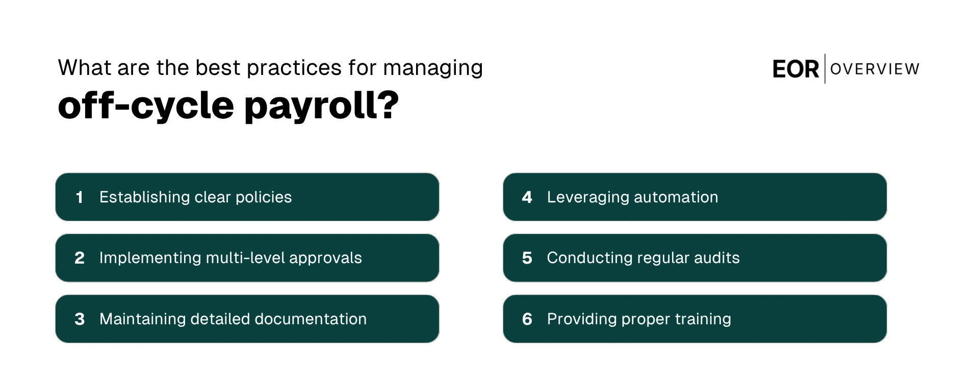 Best practices for managing off-cycle payroll