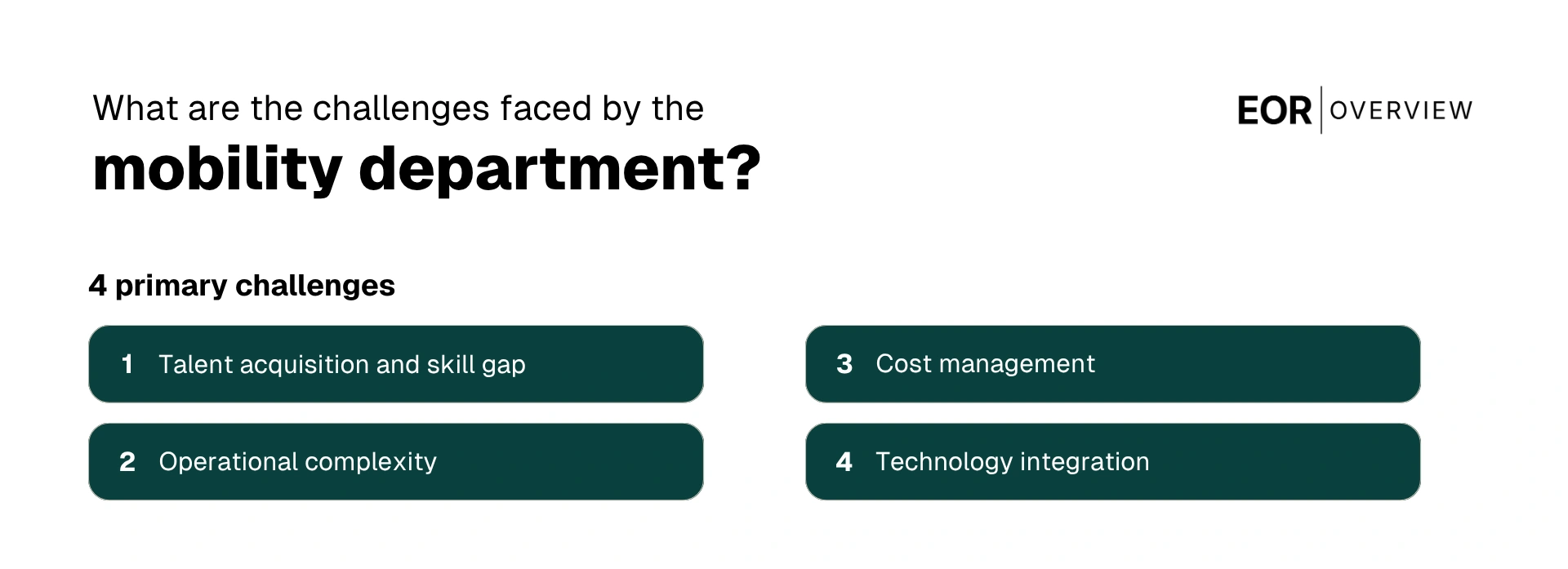 The Challenges Faced by the Mobility Department
