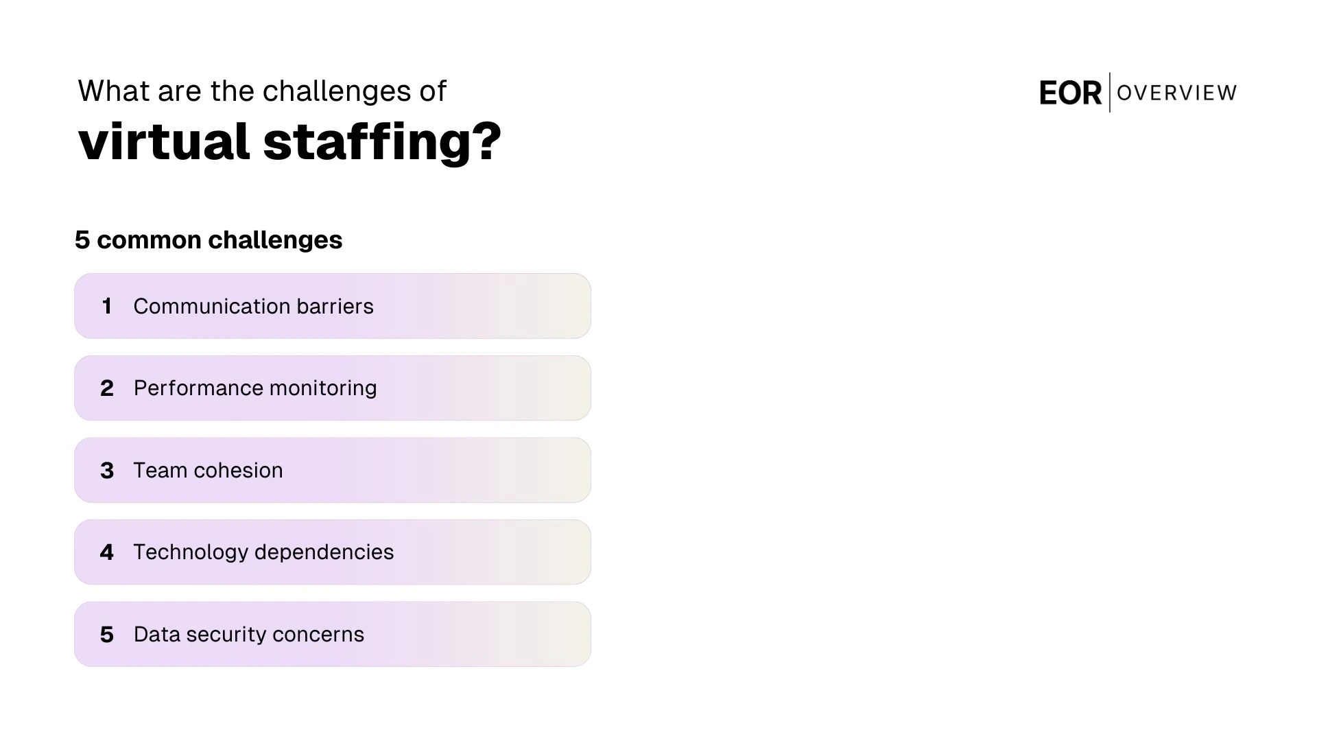 Challenges of virtual staffing