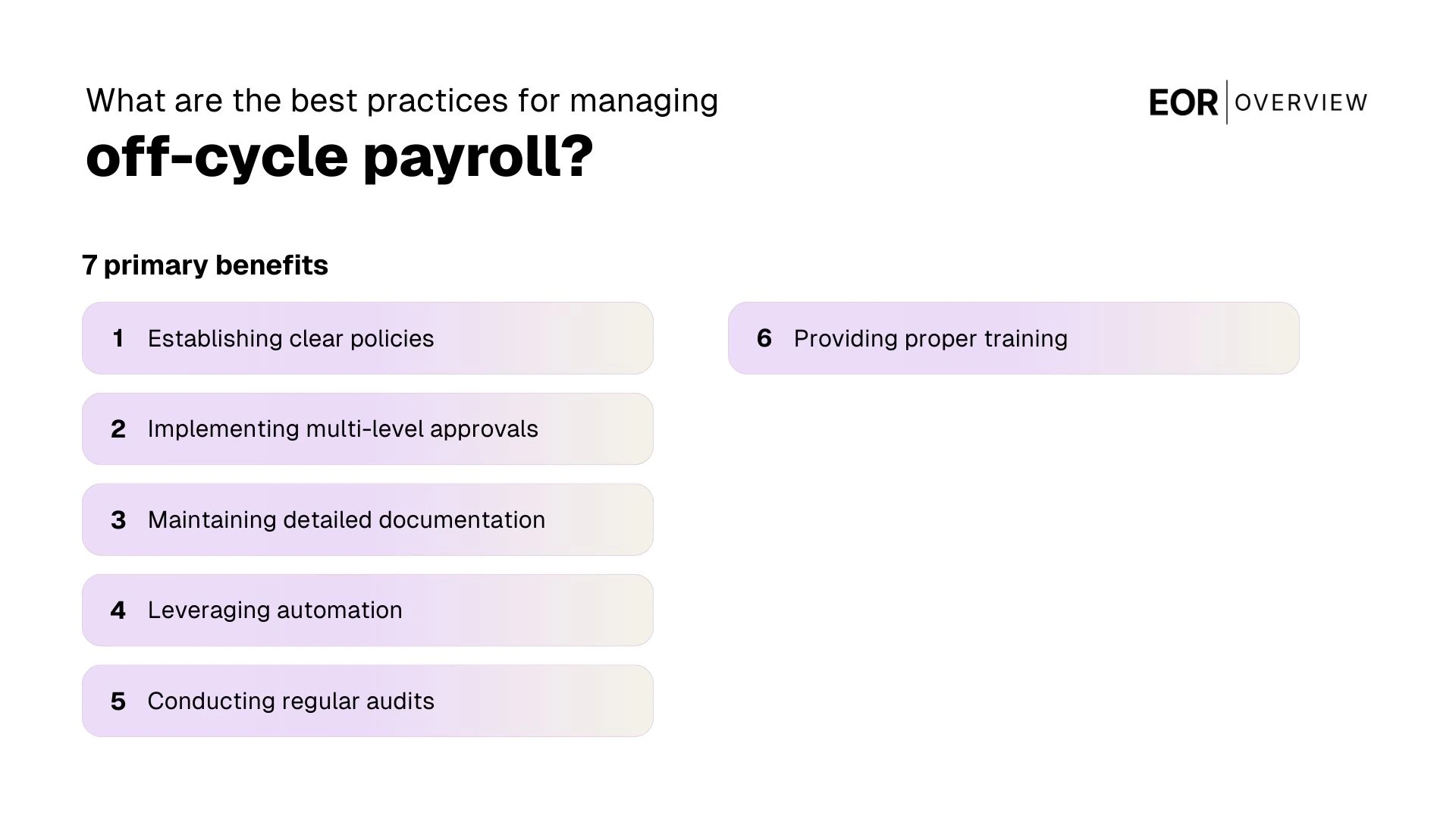 Best practices for managing off-cycle payroll