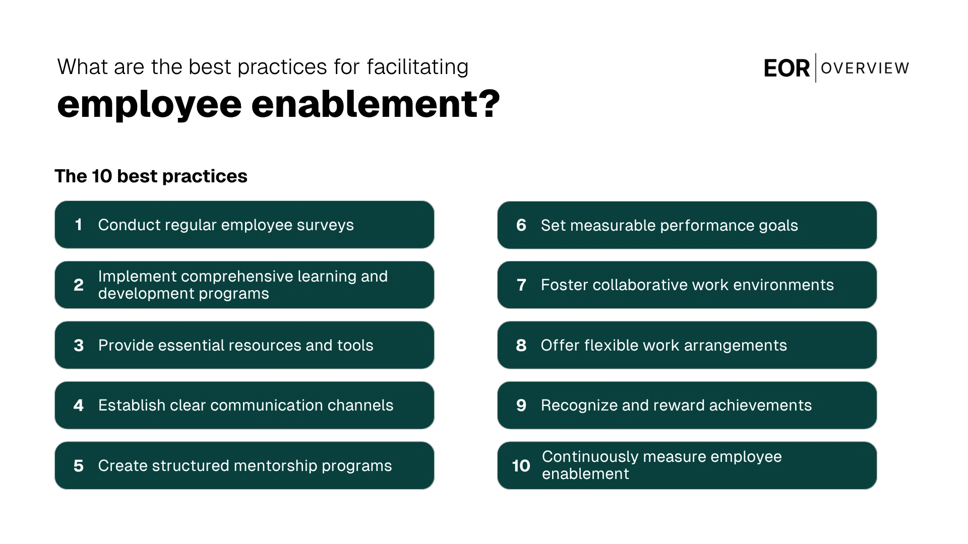 Best Practices for facilitating Employee Enablement