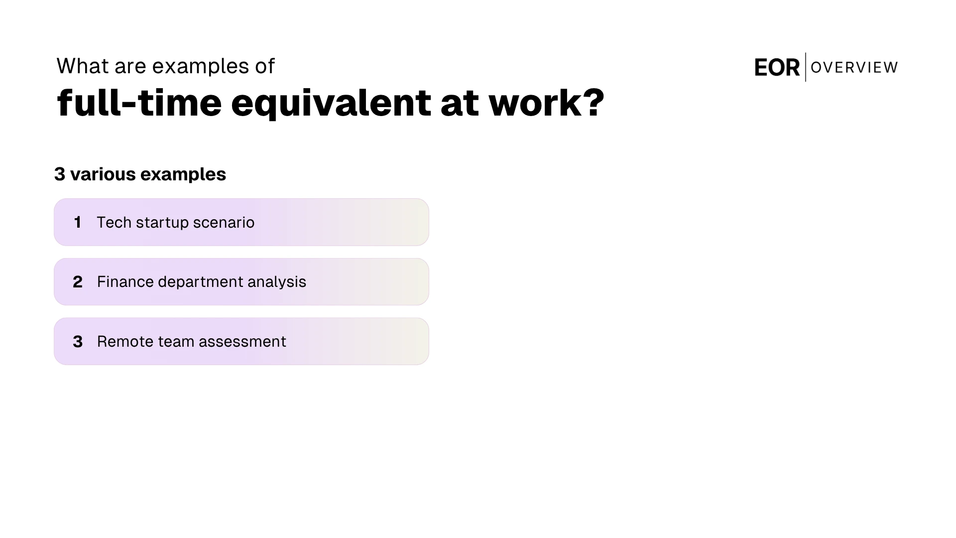 Examples of Full-Time Equivalent (FTE) at Work
