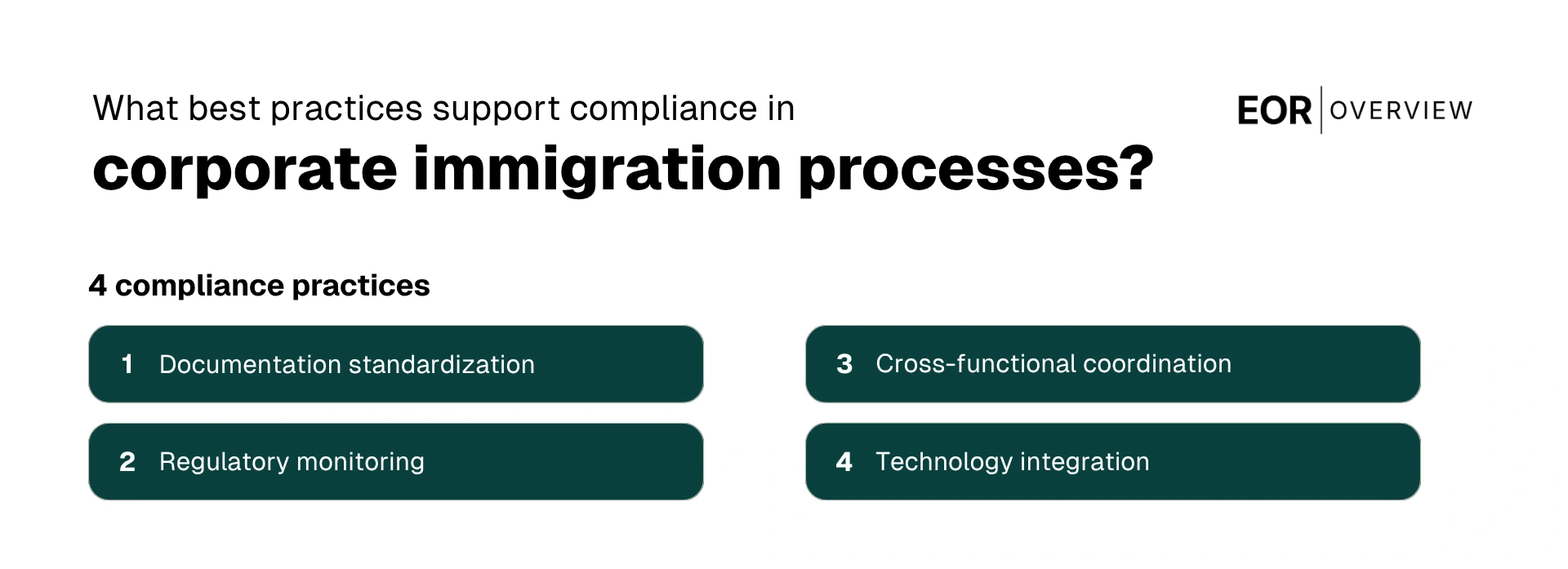 The best practices that support compliance in corporate immigration processes