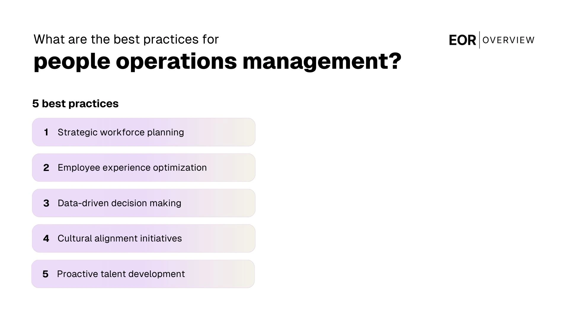 Best Practices for People Operations