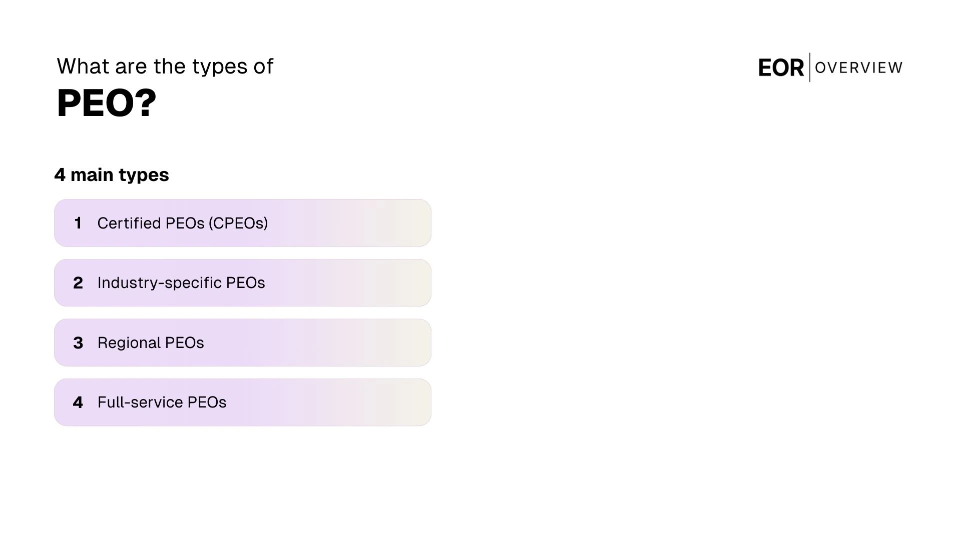 Types of PEOs
