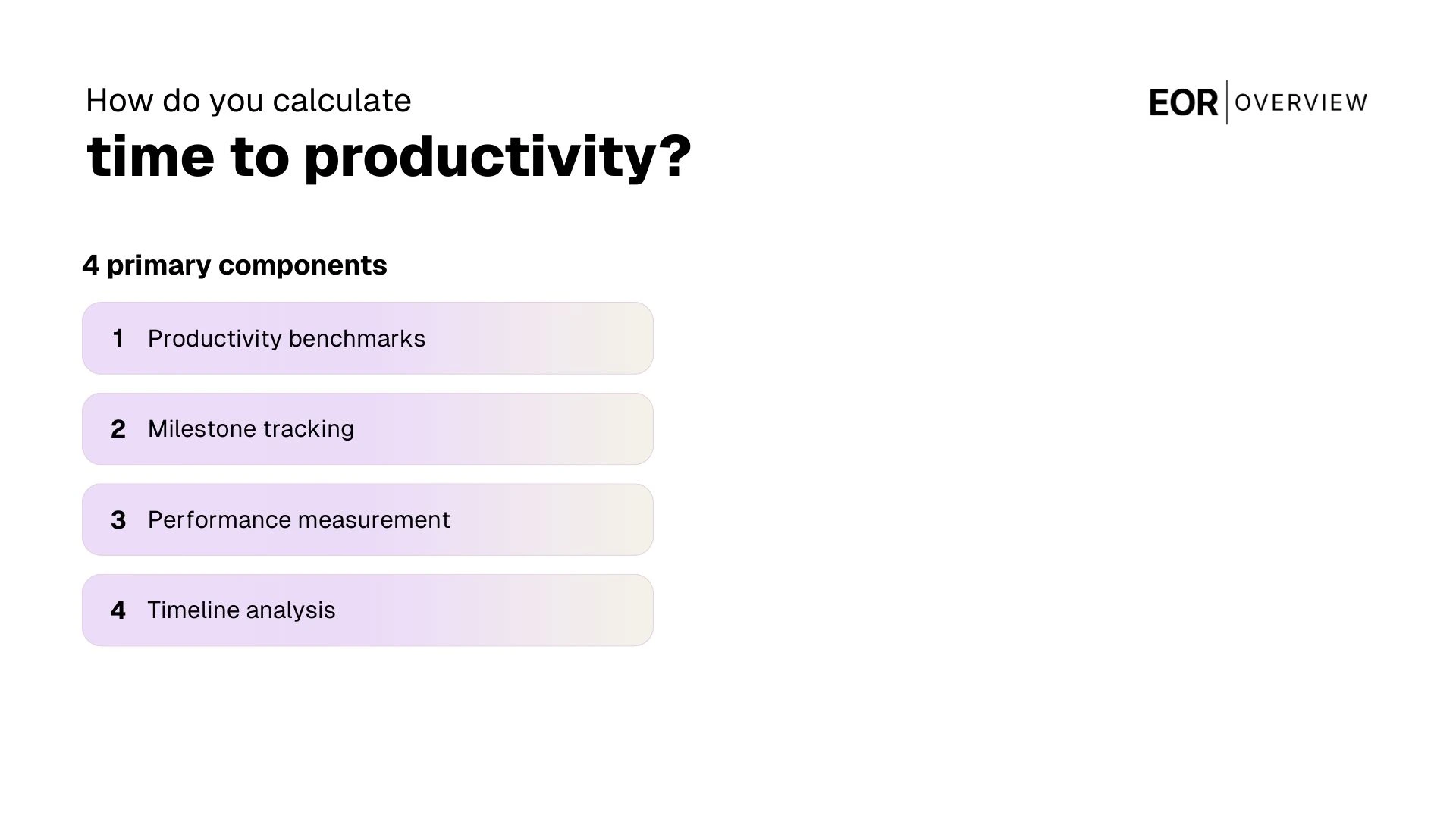 Calculate Time to Productivity