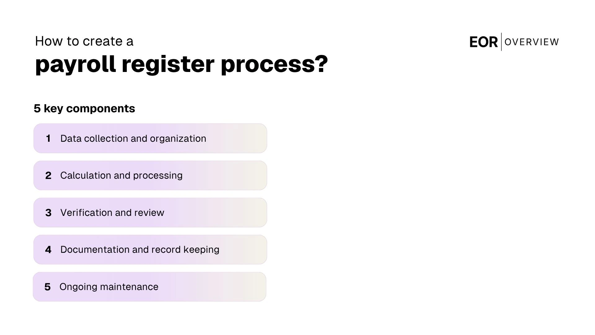 How To Create a Payroll Register Process