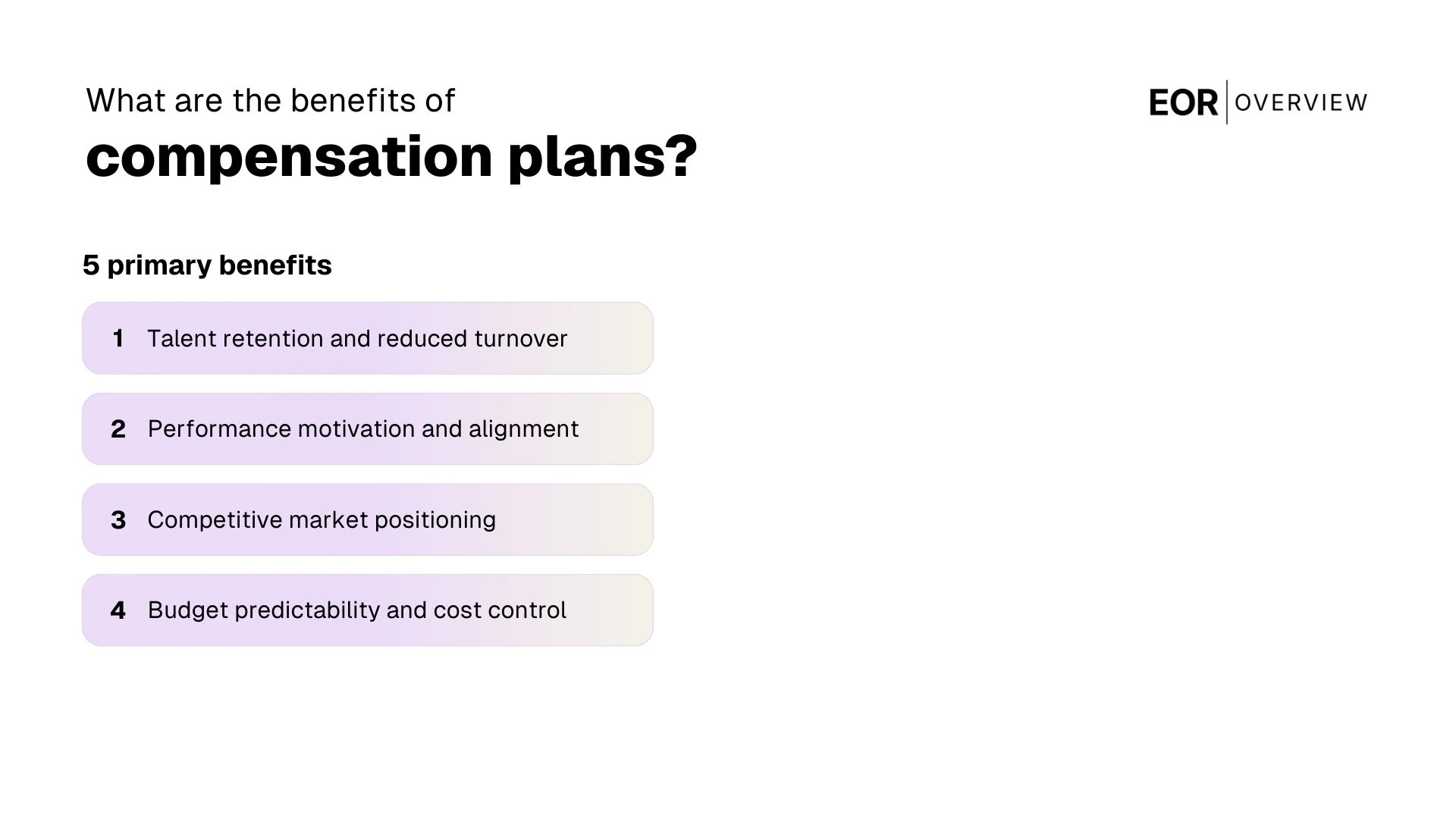 Benefits of Compensation Plans