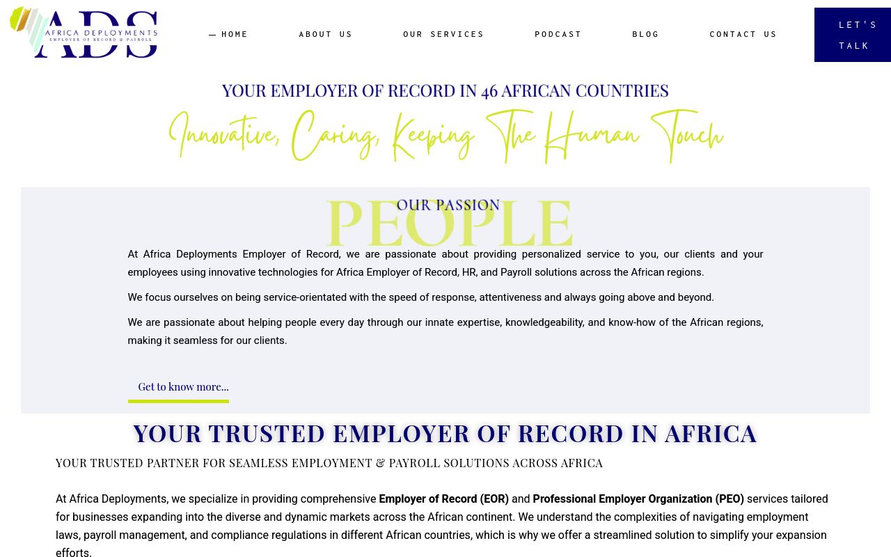Africa Deployments - Employer of Record & Payroll Solutions